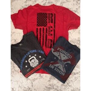 Lot of 3 The Lift Box Short Sleeve T Shirt Mens M Weight Lifting Gym Pump Cover